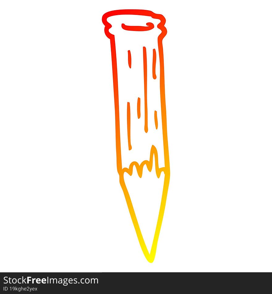 Warm Gradient Line Drawing Cartoon Bloody Vampire Stake