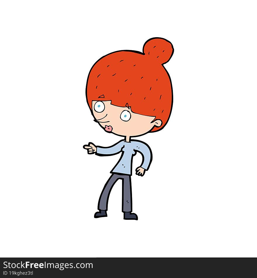 cartoon woman pointing