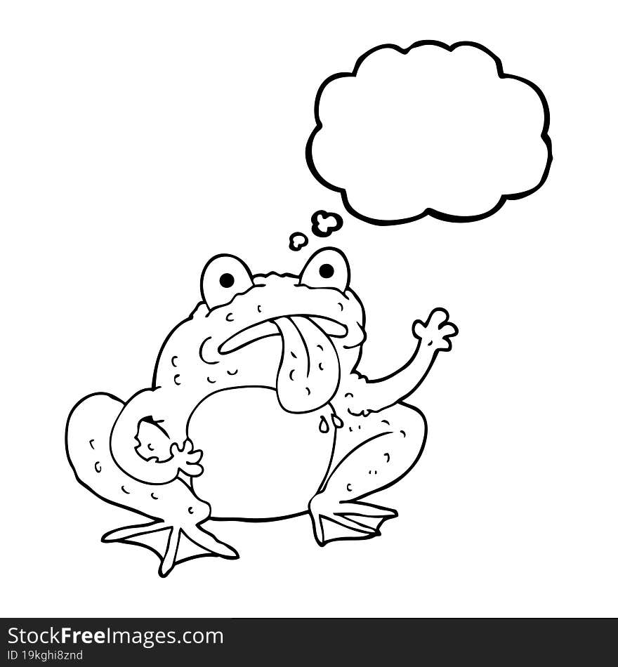 thought bubble cartoon frog