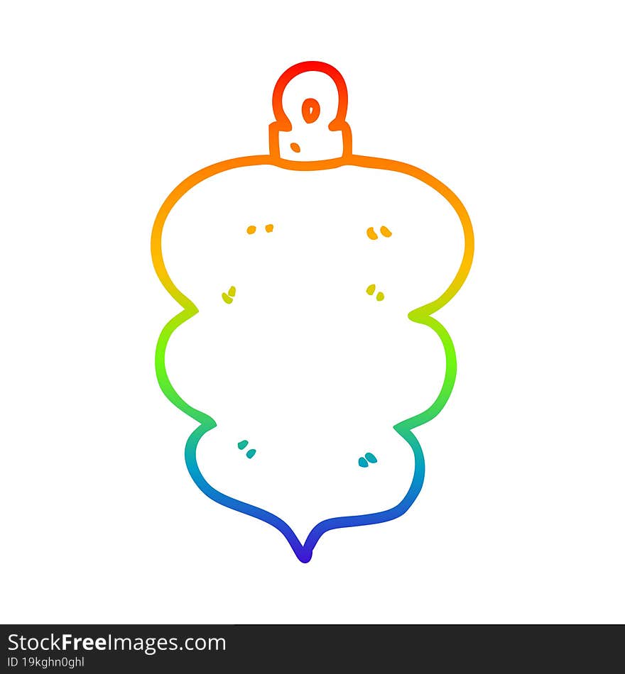 rainbow gradient line drawing cartoon christmas bauble