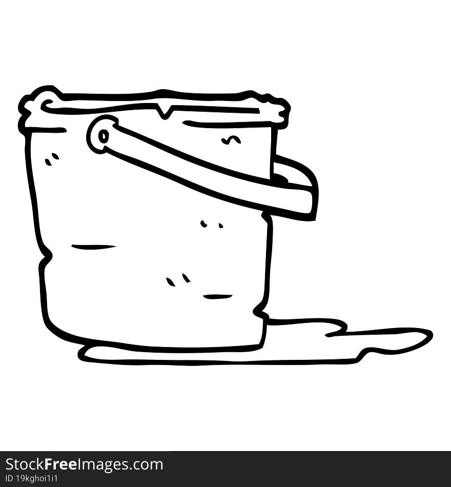 line drawing cartoon bucket