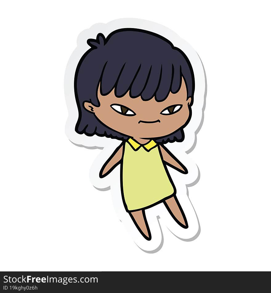 sticker of a cartoon woman