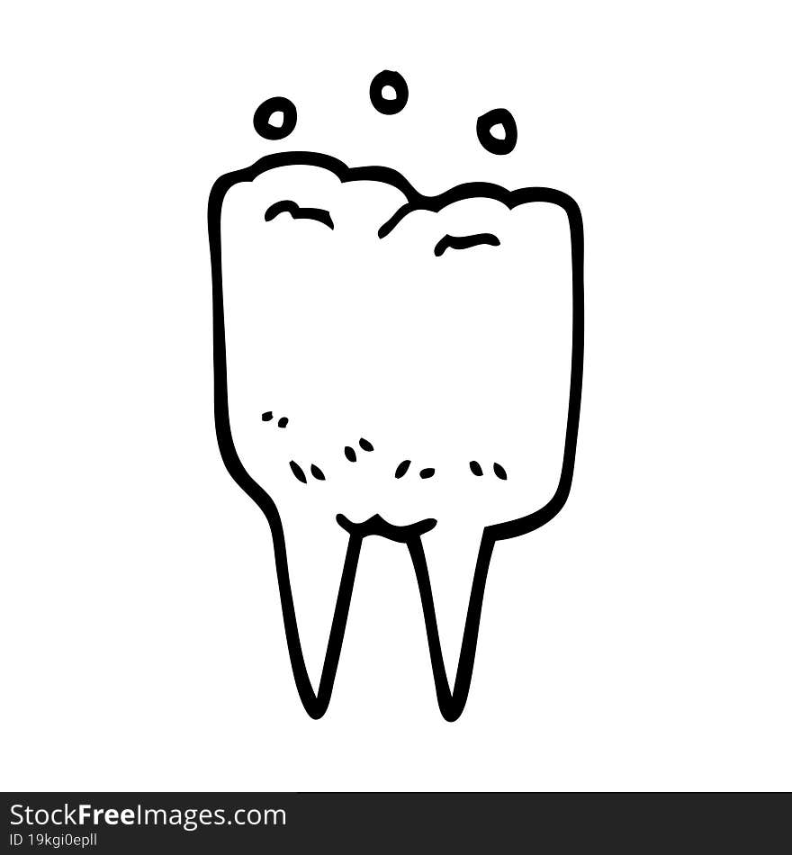 line drawing cartoon tooth