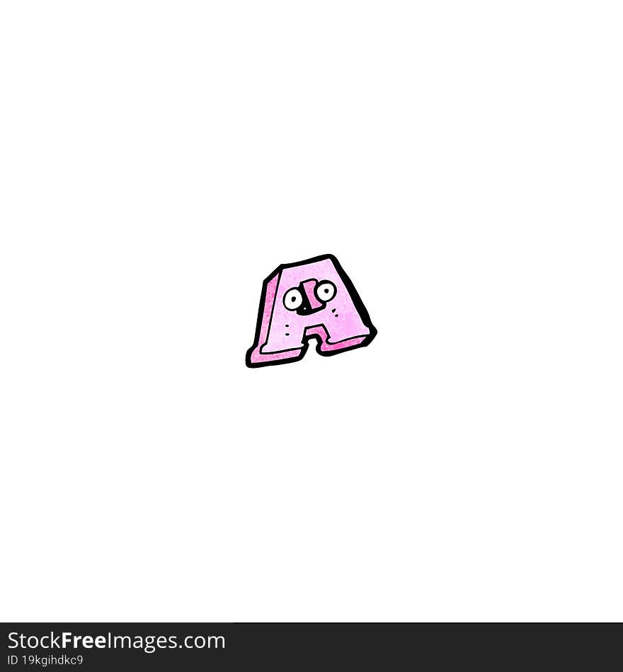 cartoon letter a with eyes