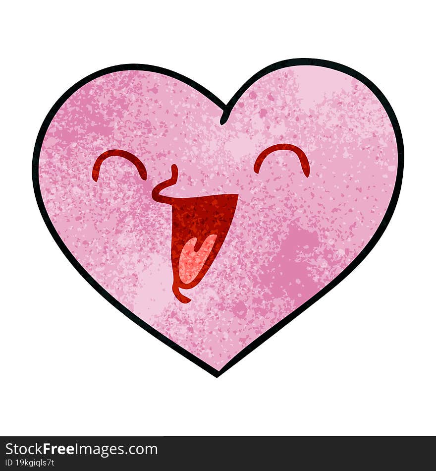 hand drawn quirky cartoon happy heart. hand drawn quirky cartoon happy heart