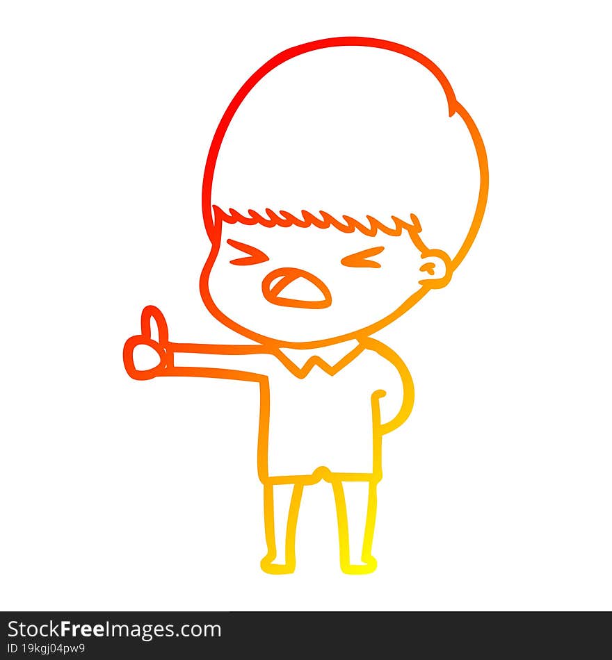 warm gradient line drawing cartoon stressed man