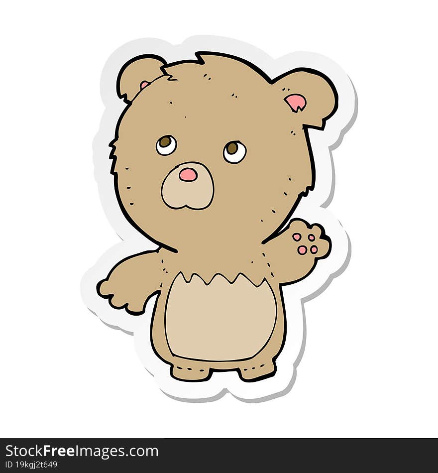 Sticker Of A Cartoon Teddy Bear