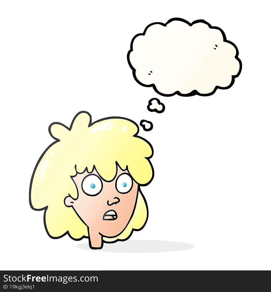 Thought Bubble Cartoon Female Face