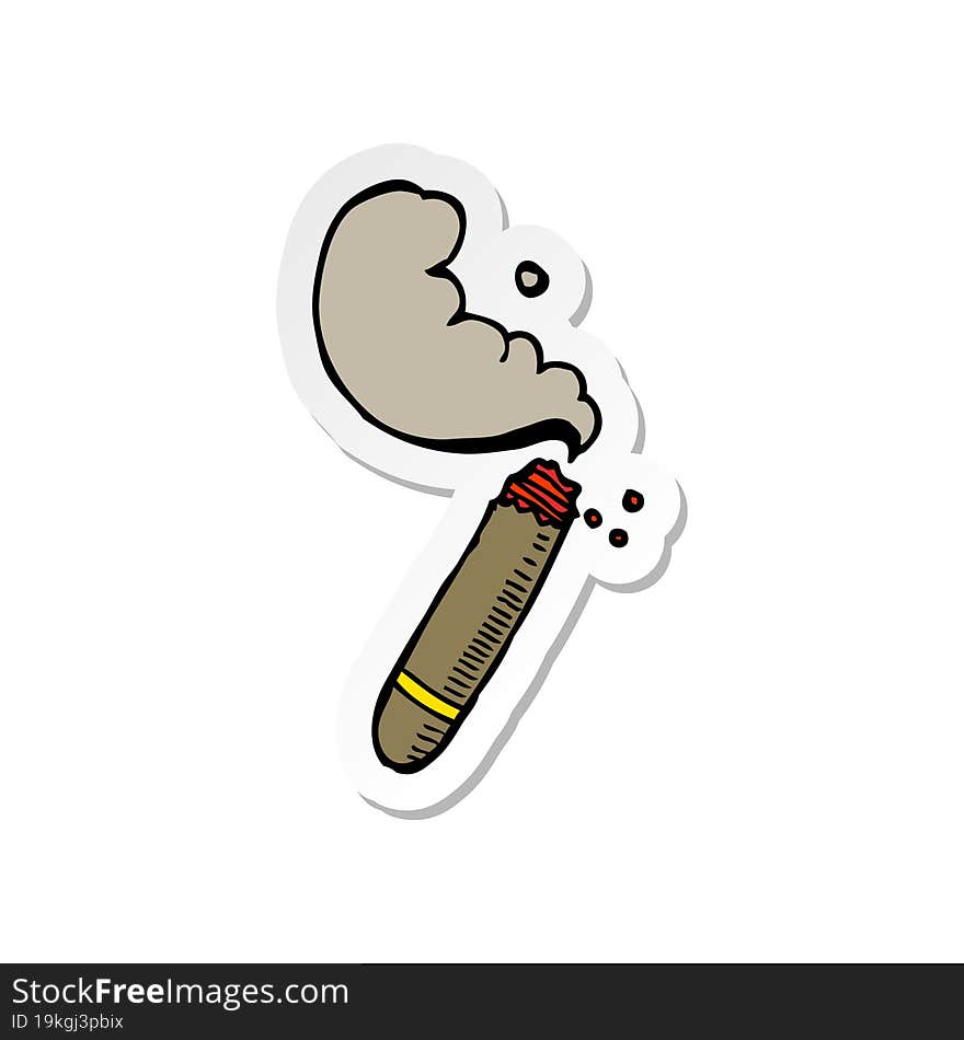 sticker of a cartoon cigar