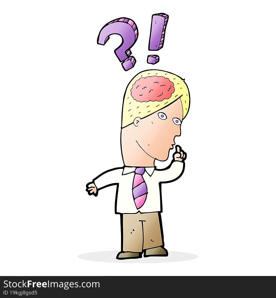 cartoon man asking question