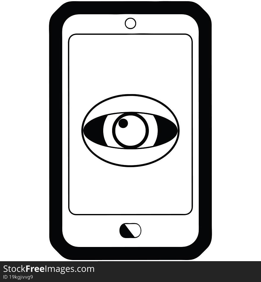 Cell Phone Watching You Graphic Icon