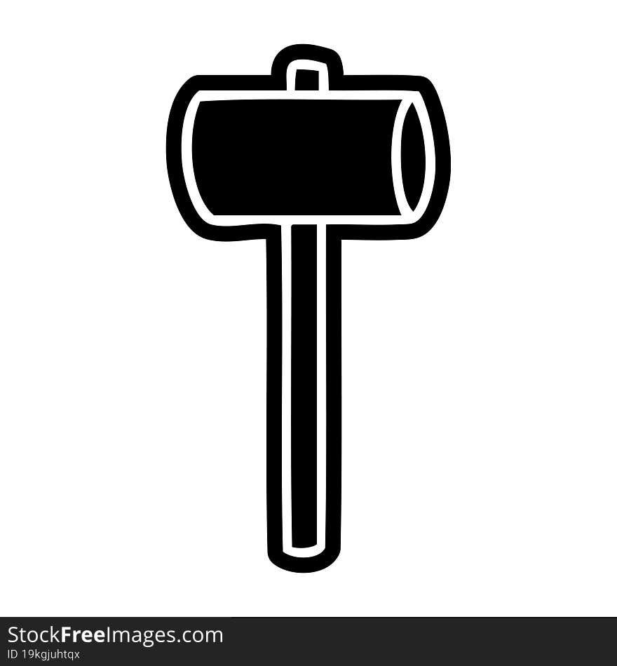 cartoon icon drawing of a mallet