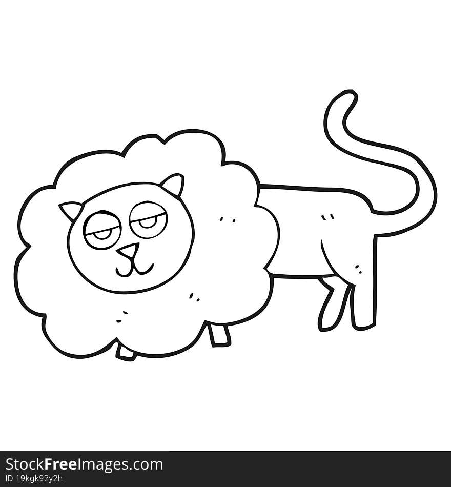 Black And White Cartoon Lion