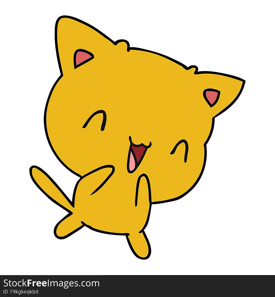 cartoon of cute kawaii cat