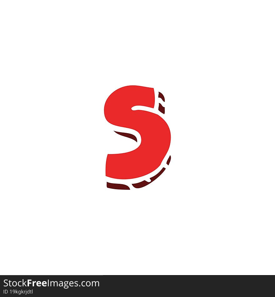 Cartoon Doodle Letter S