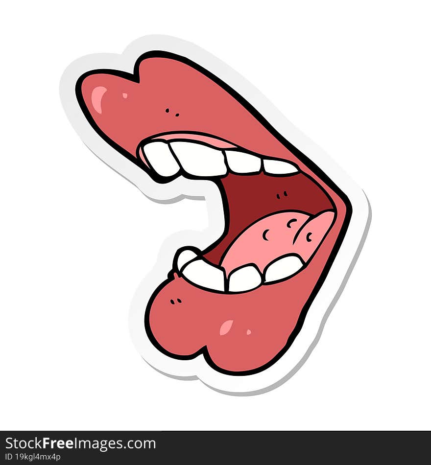 sticker of a cartoon mouth