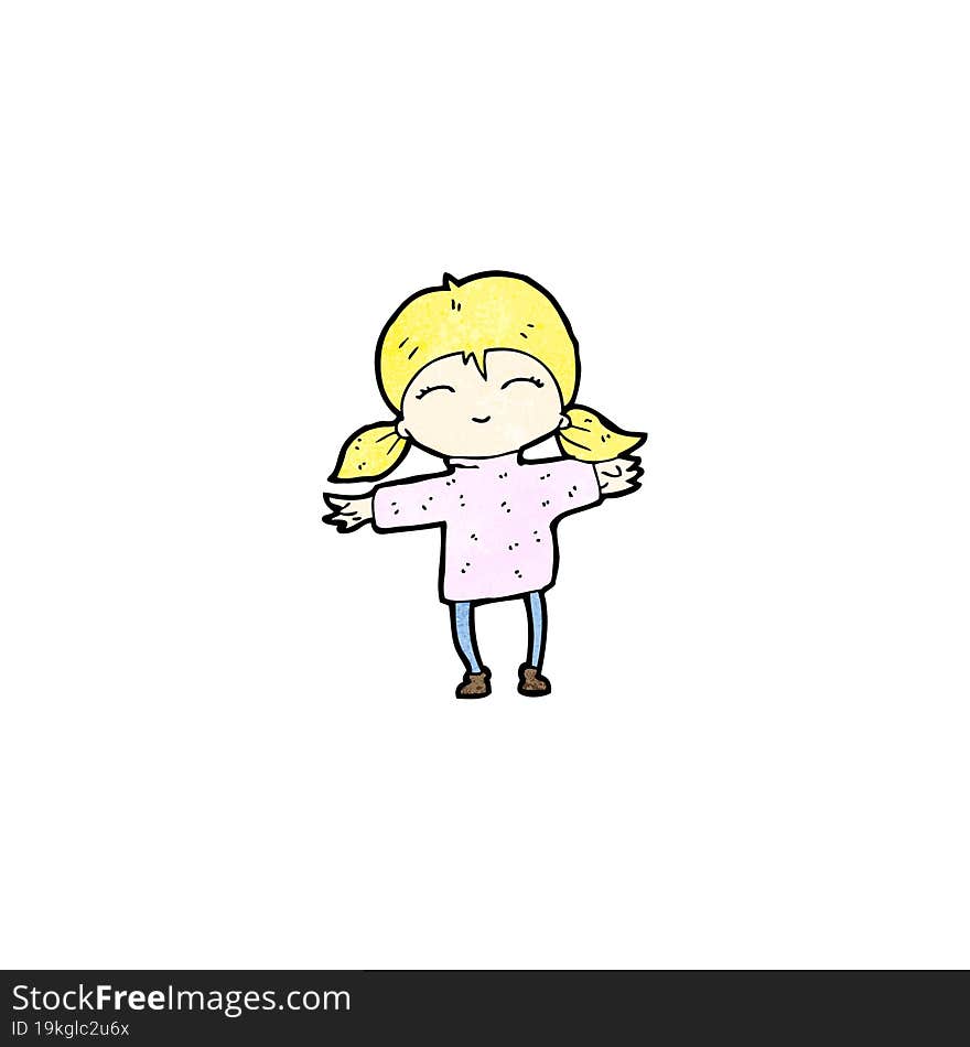 cartoon happy blond girl