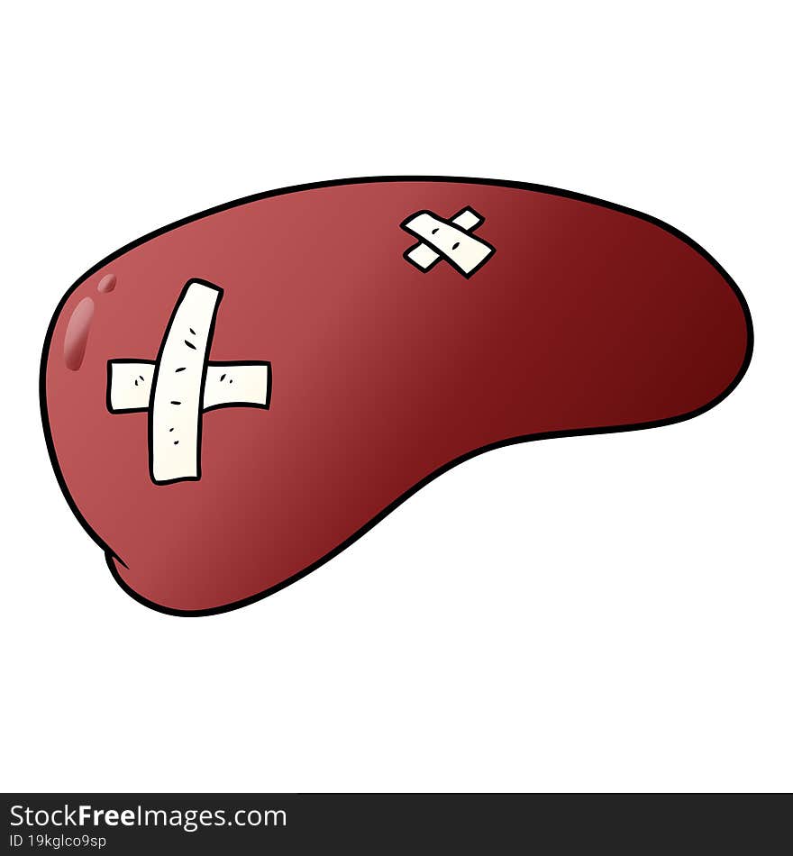 cartoon repaired liver. cartoon repaired liver