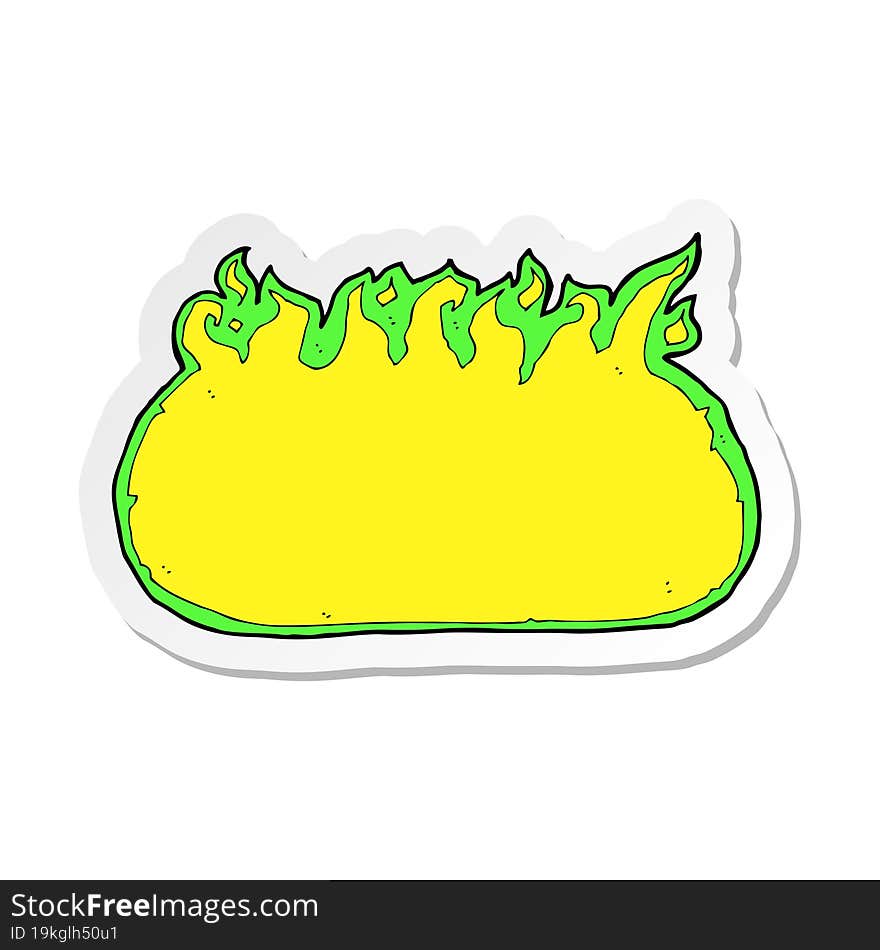 sticker of a cartoon green fire border