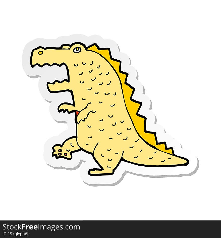 sticker of a cartoon dinosaur