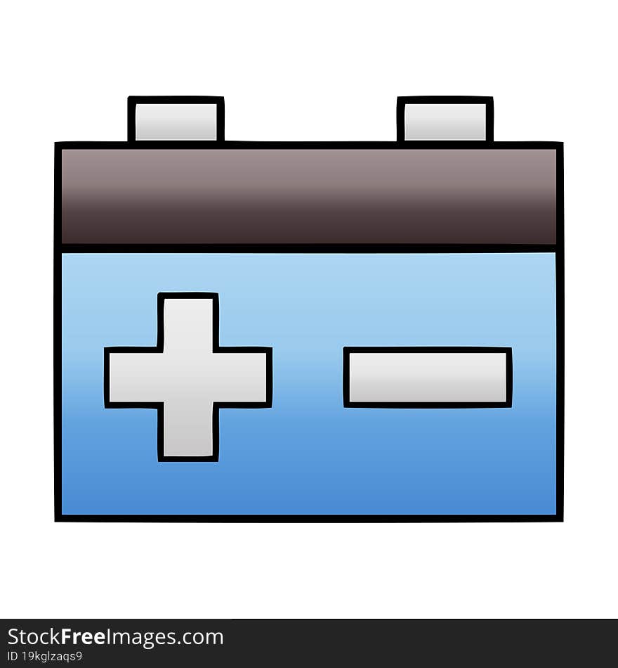 Gradient Shaded Cartoon Car Battery