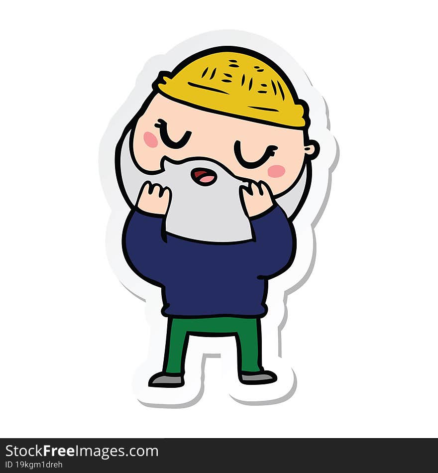 sticker of a cartoon man with beard