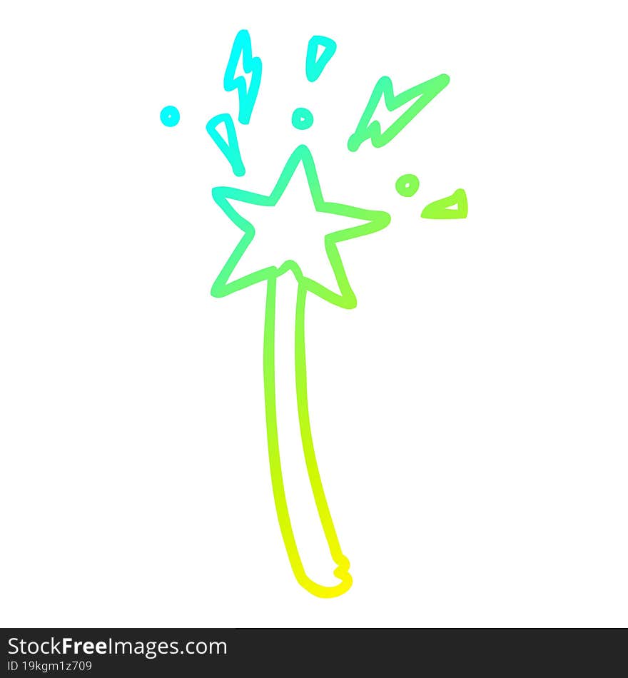 cold gradient line drawing magic star wand