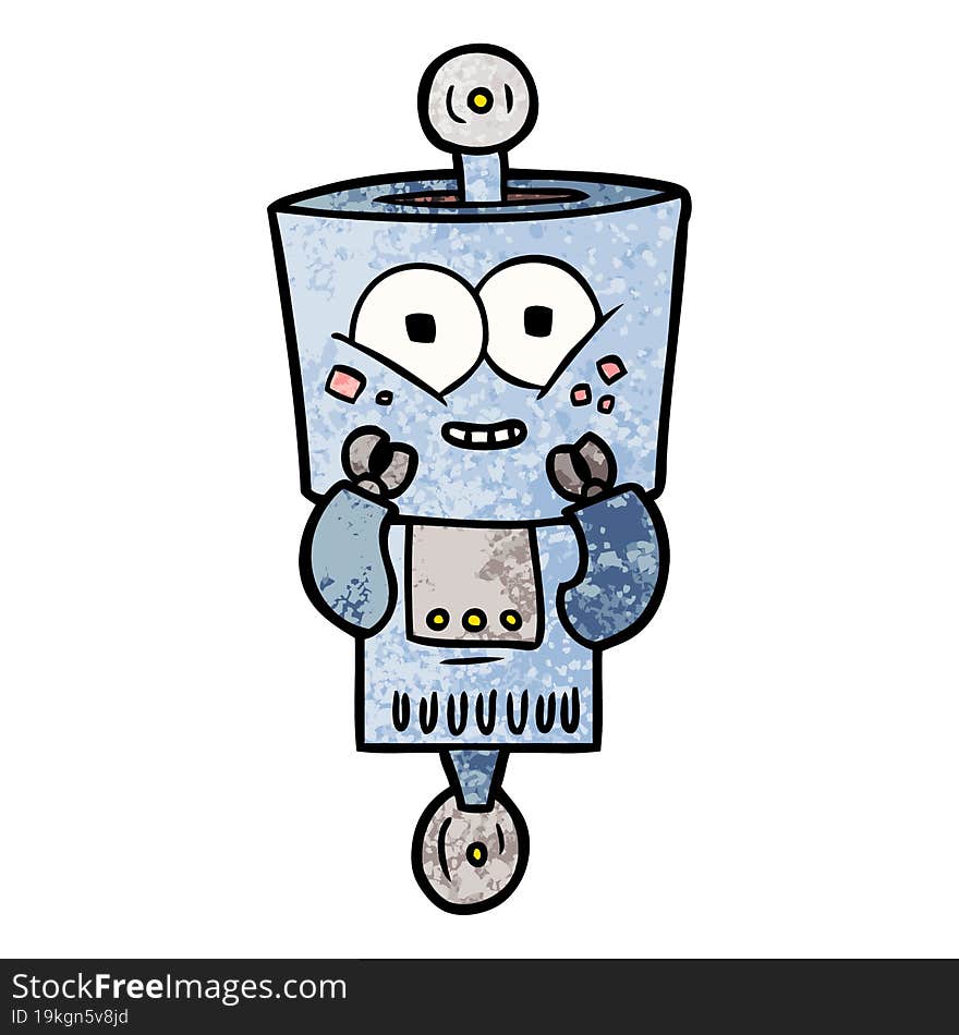 happy cartoon robot. happy cartoon robot