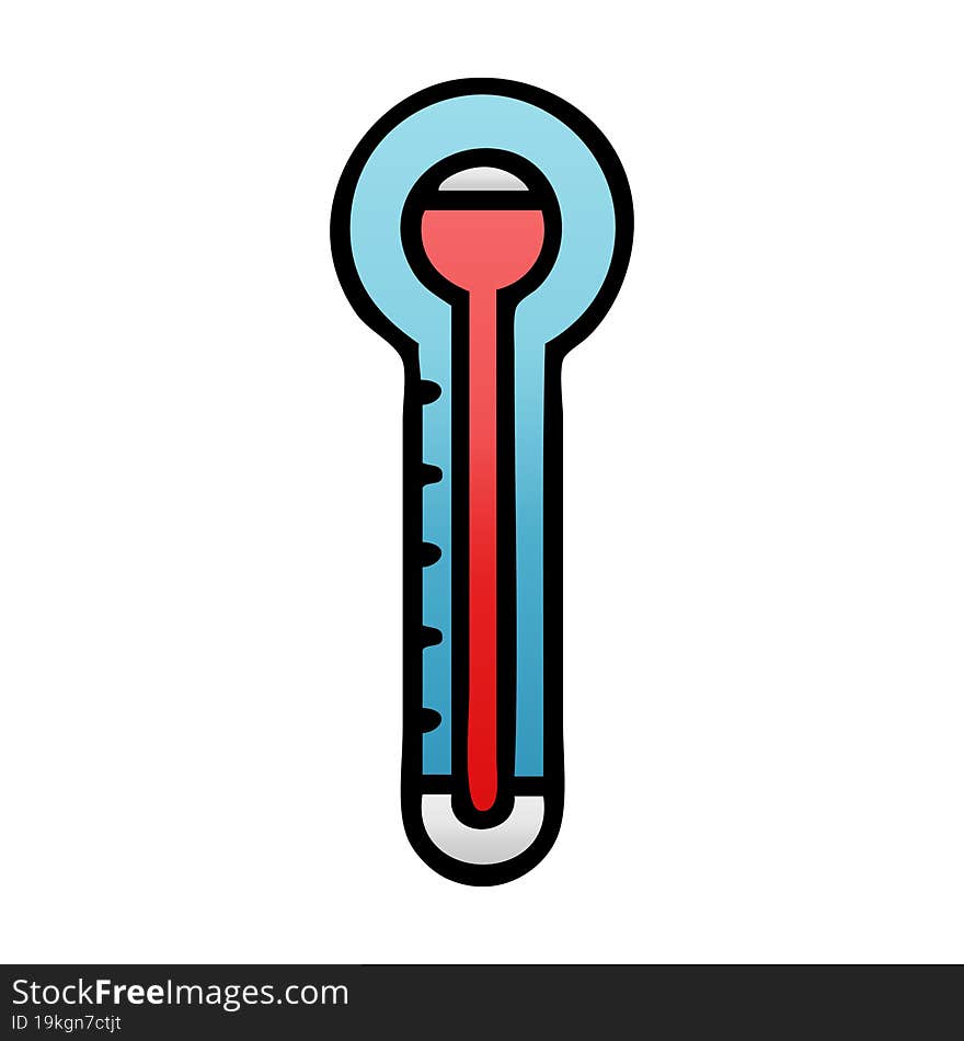 gradient shaded cartoon glass thermometer