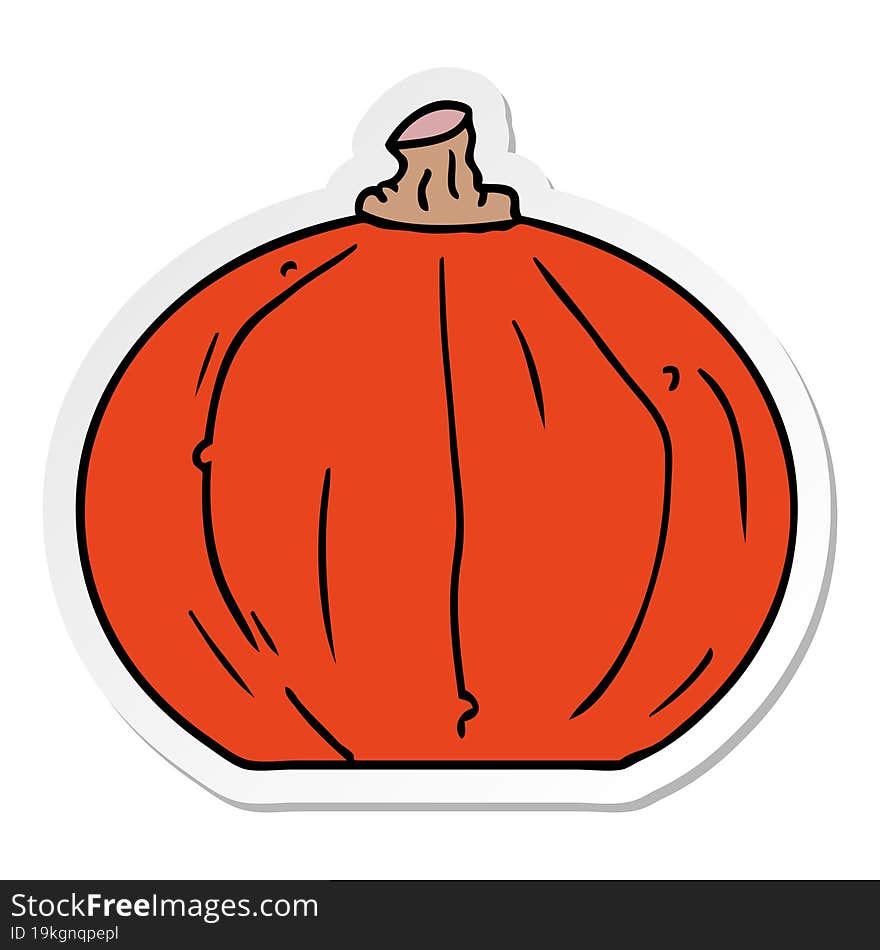 sticker cartoon doodle of a pumpkin