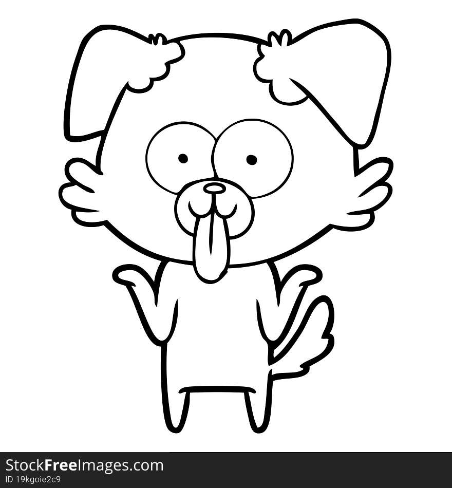 cartoon dog with tongue sticking out. cartoon dog with tongue sticking out