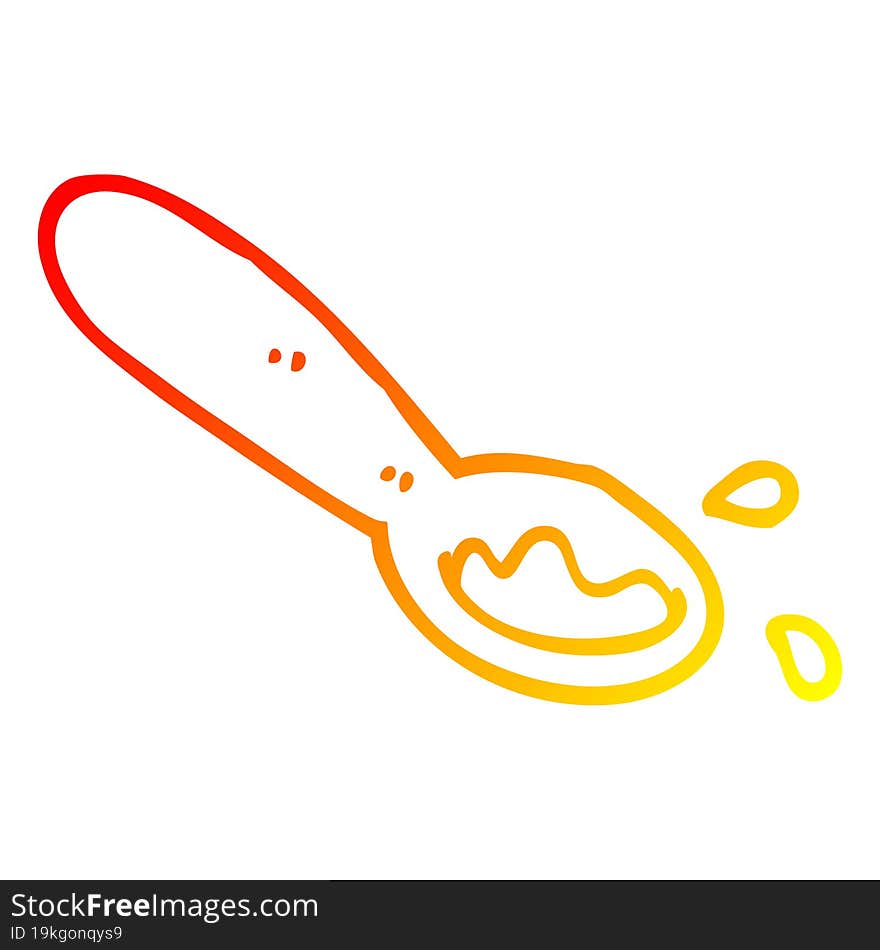 warm gradient line drawing cartoon ladle of food