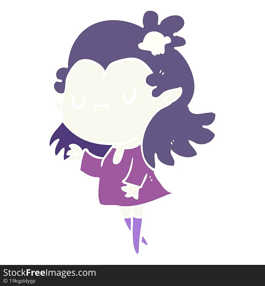 cute flat color style cartoon vampire girl