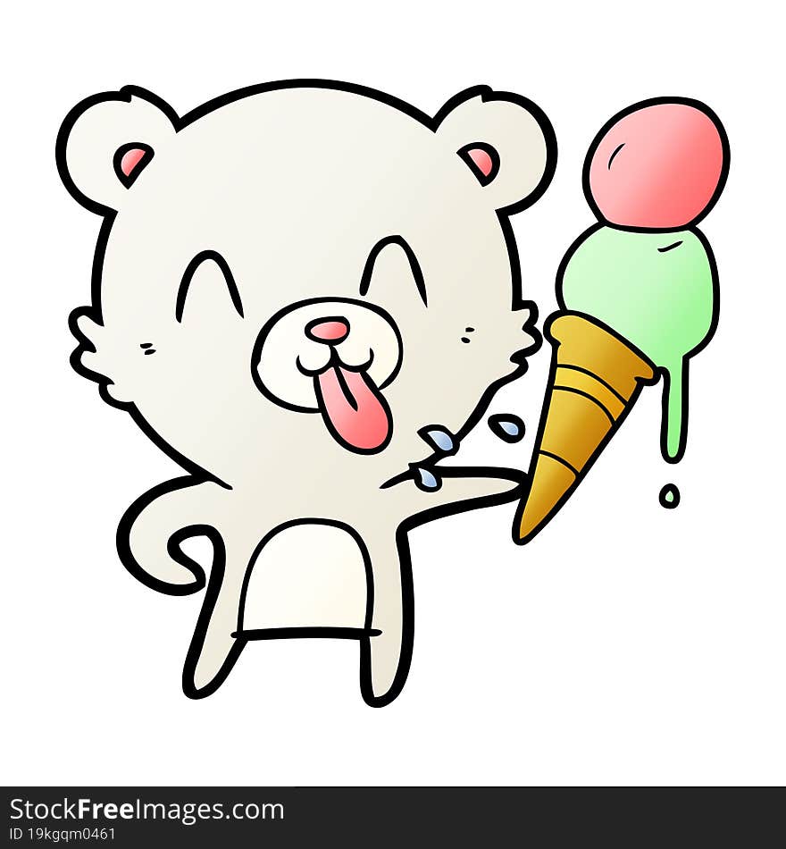 cartoon bear with ice cream. cartoon bear with ice cream