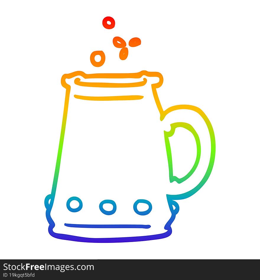 rainbow gradient line drawing of a cartoon jem encrusted cup