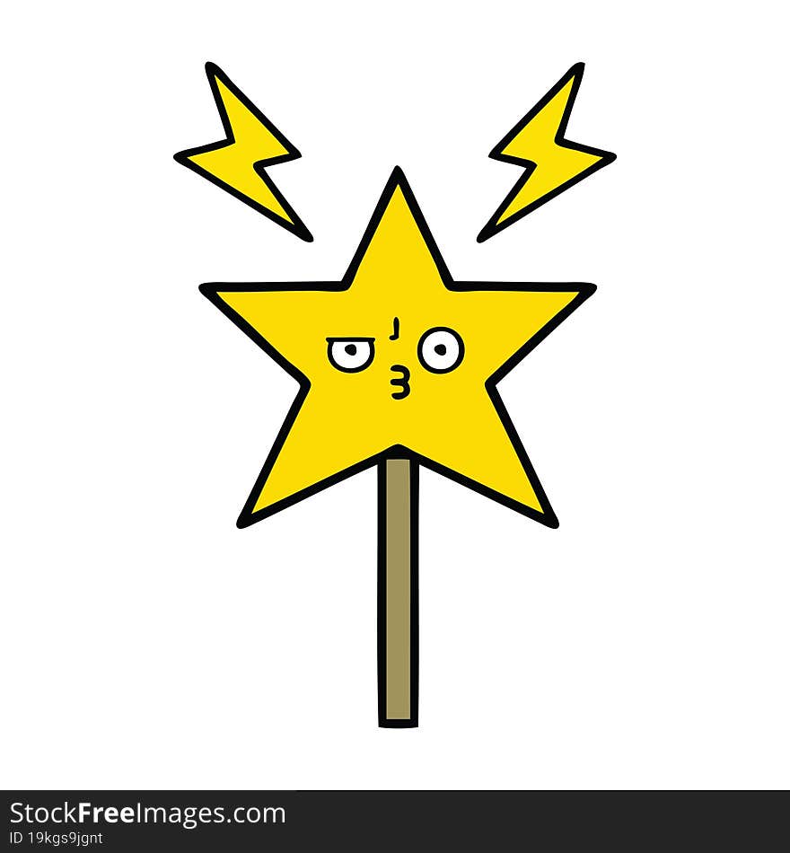 cute cartoon of a magic wand. cute cartoon of a magic wand