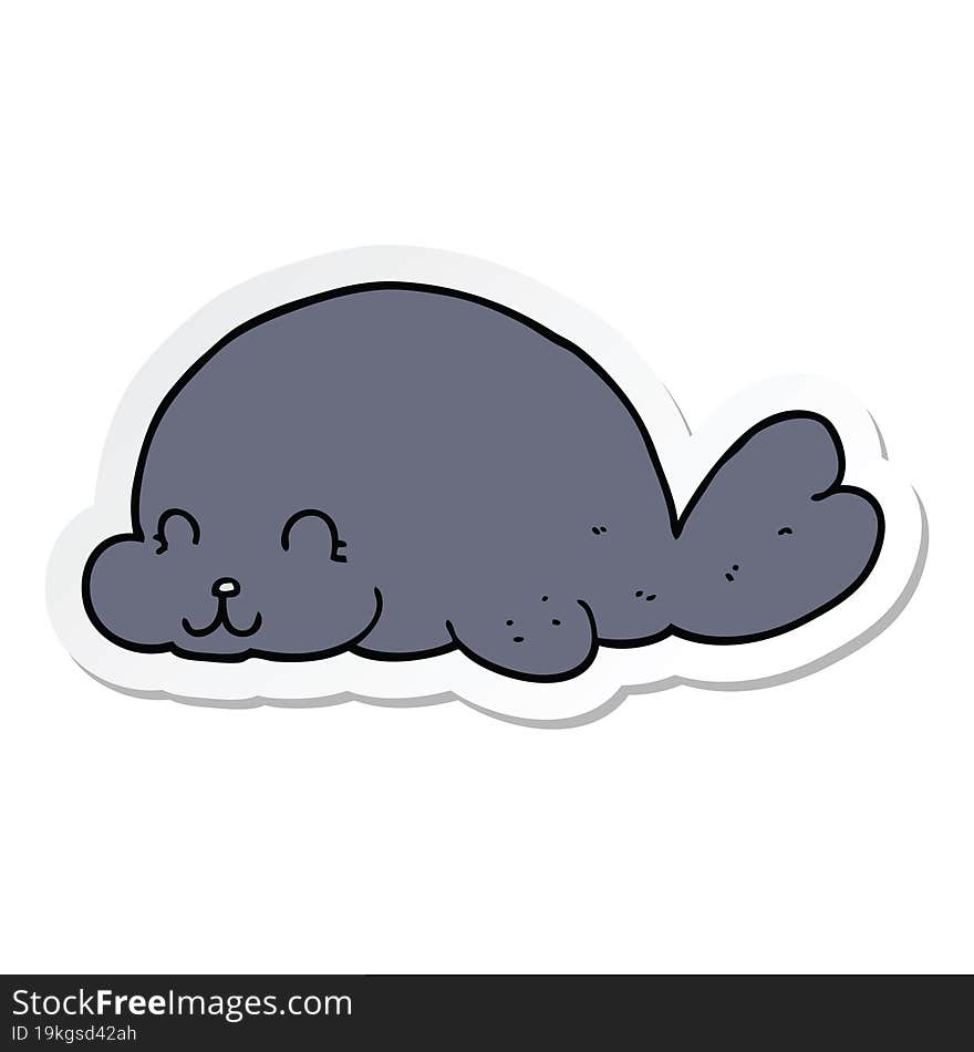 sticker of a cute cartoon seal