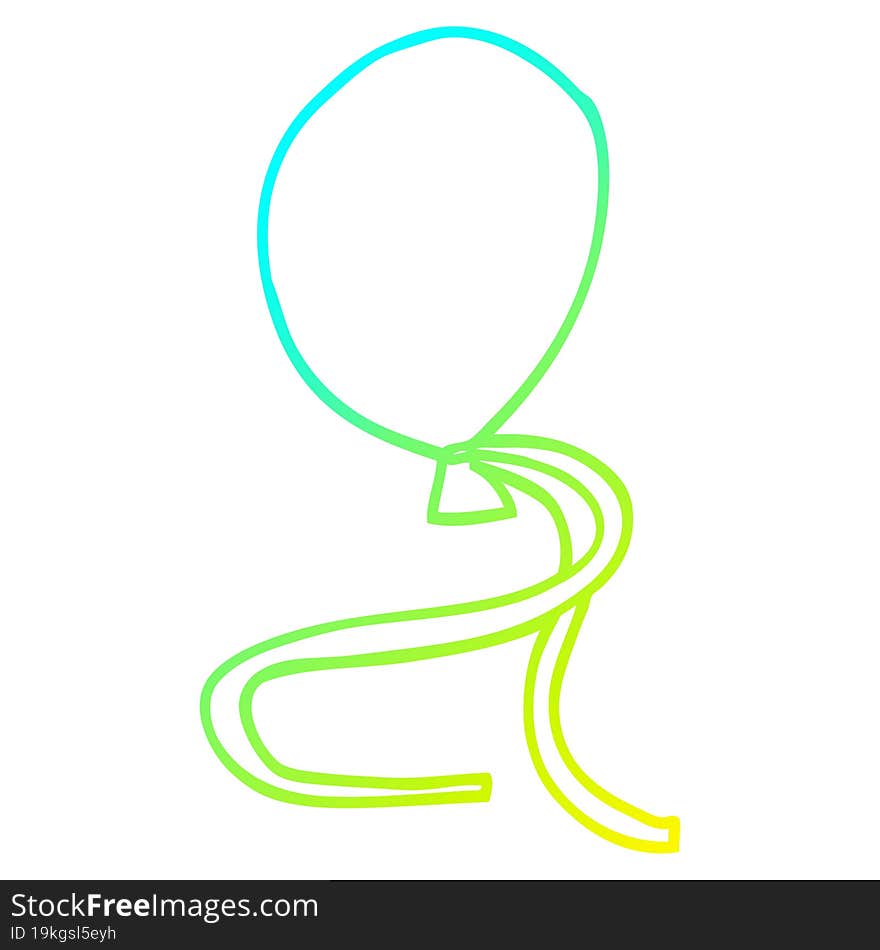 cold gradient line drawing cartoon red balloon