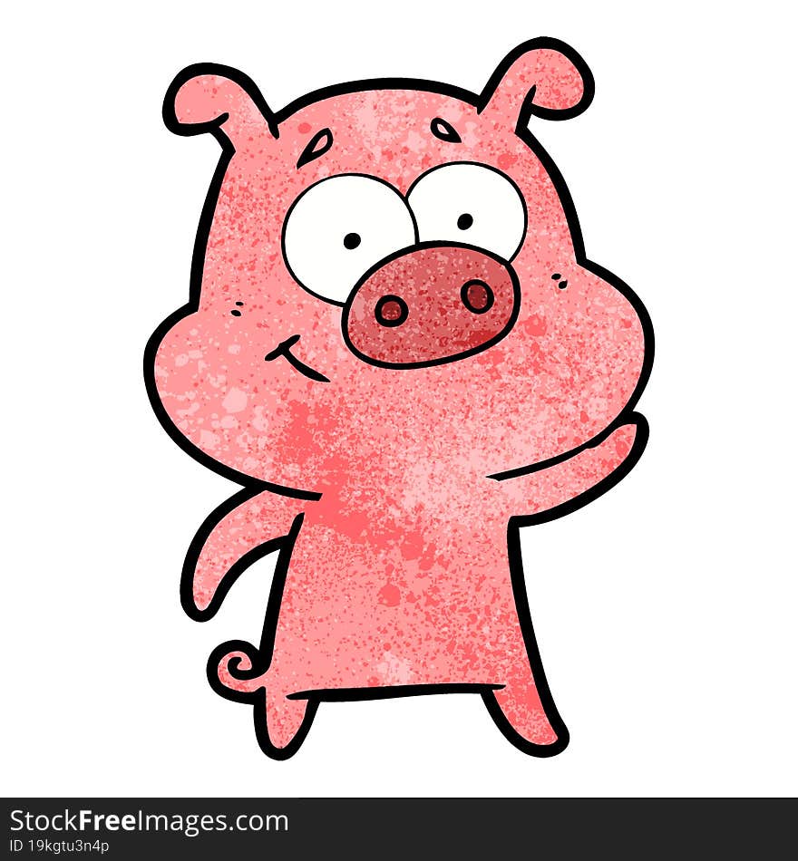 happy cartoon pig. happy cartoon pig