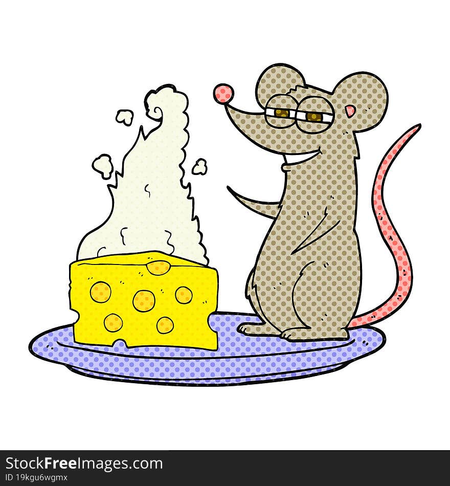 cartoon mouse with cheese