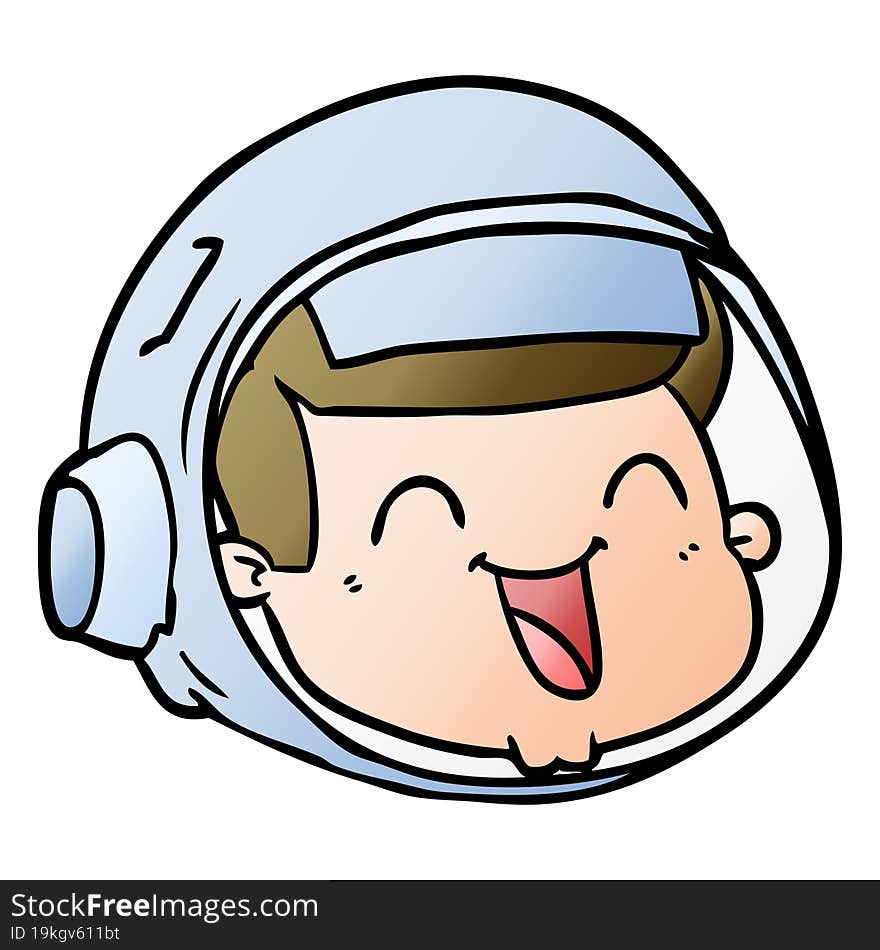 cartoon happy astronaut face. cartoon happy astronaut face