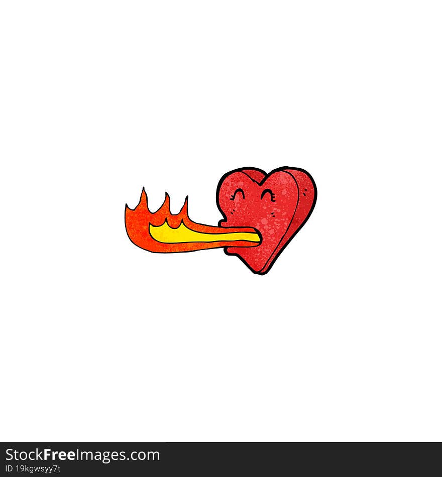 cartoon fire breathing heart