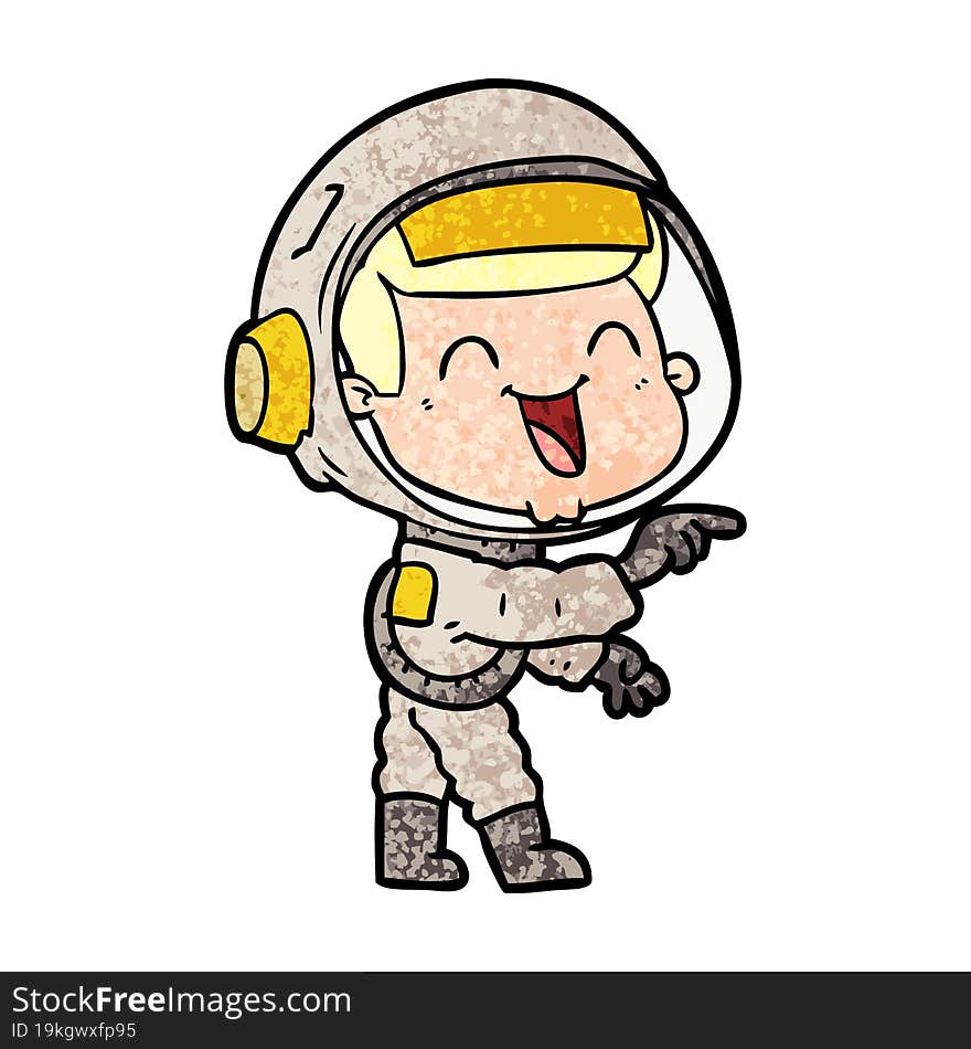 happy cartoon astronaut. happy cartoon astronaut