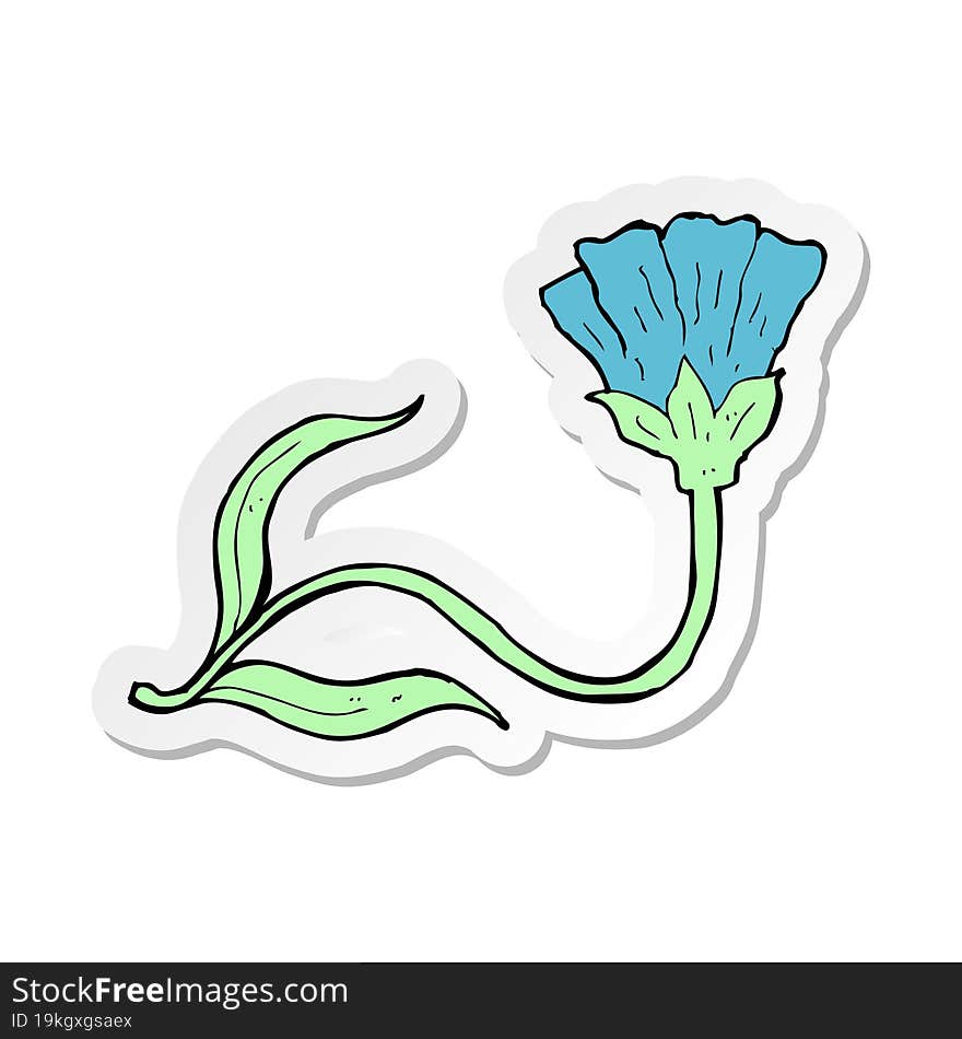 sticker of a cartoon flower