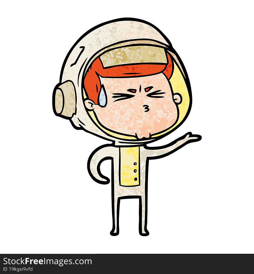 cartoon stressed astronaut. cartoon stressed astronaut