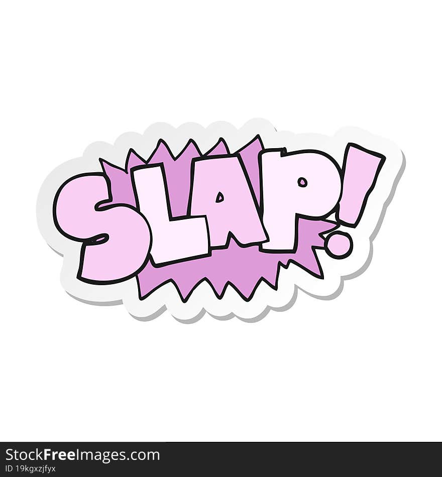 sticker of a cartoon slap symbol