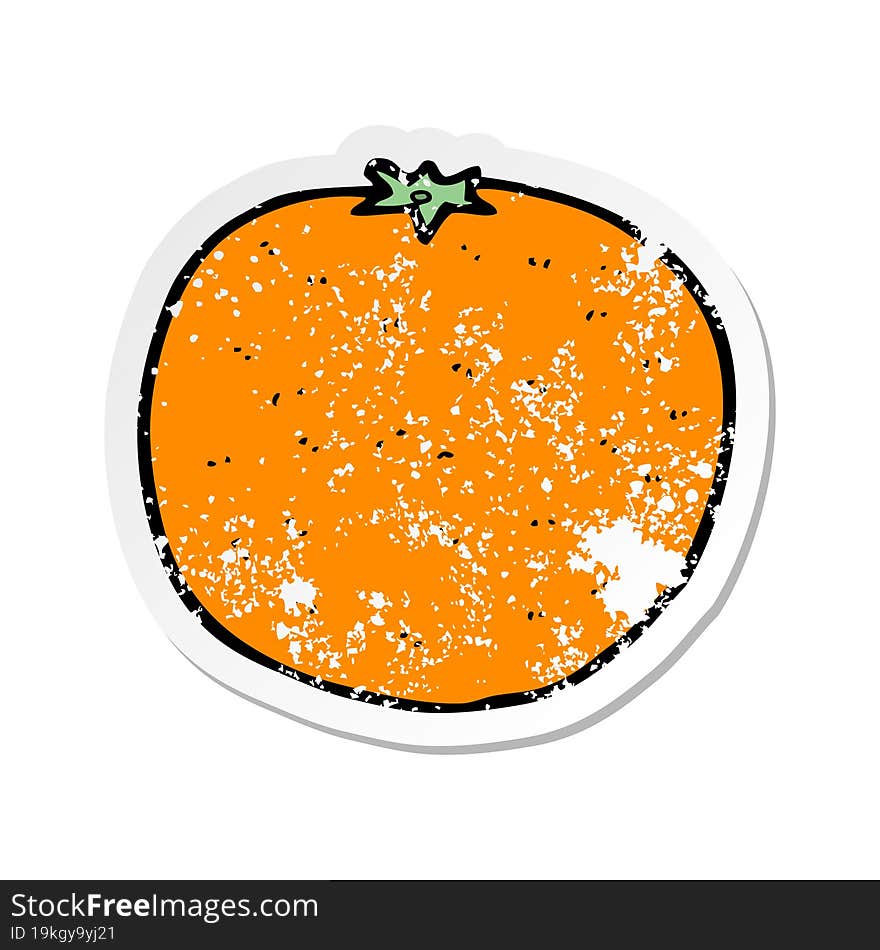 retro distressed sticker of a cartoon orange