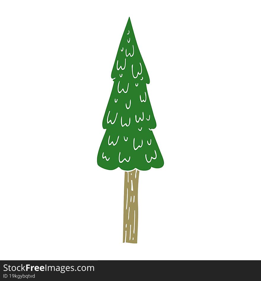 cartoon doodle pine trees