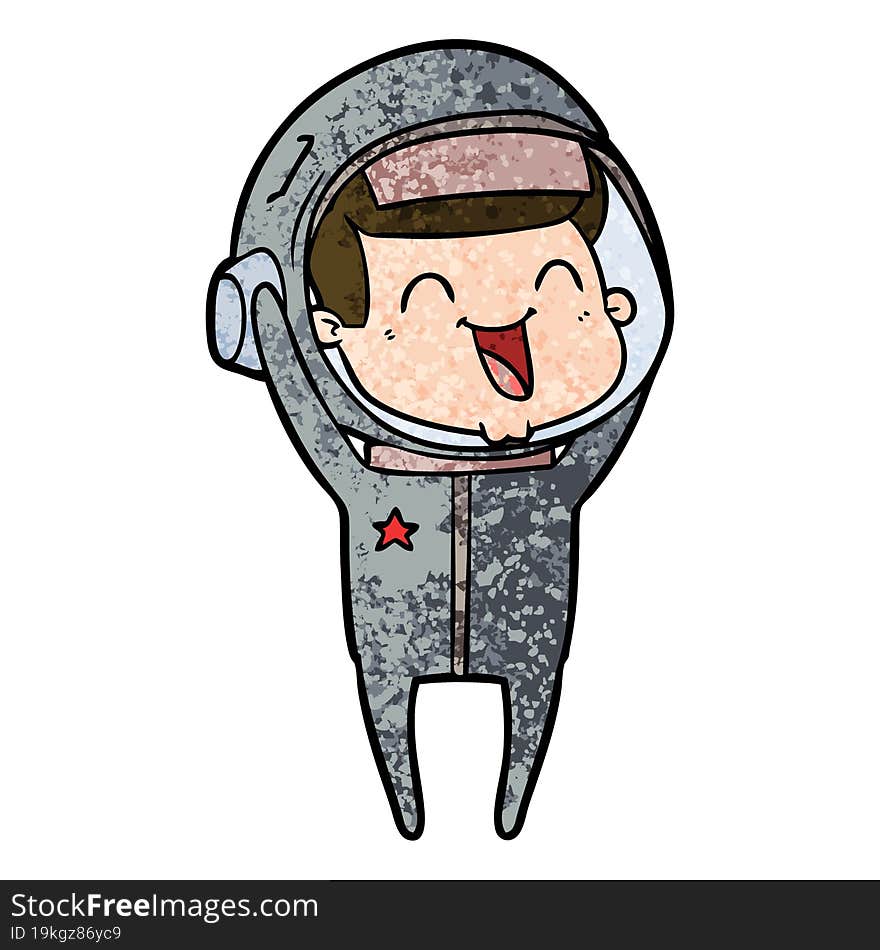 happy cartoon astronaut. happy cartoon astronaut