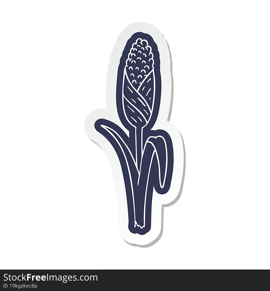 cartoon sticker of fresh corn on the cob